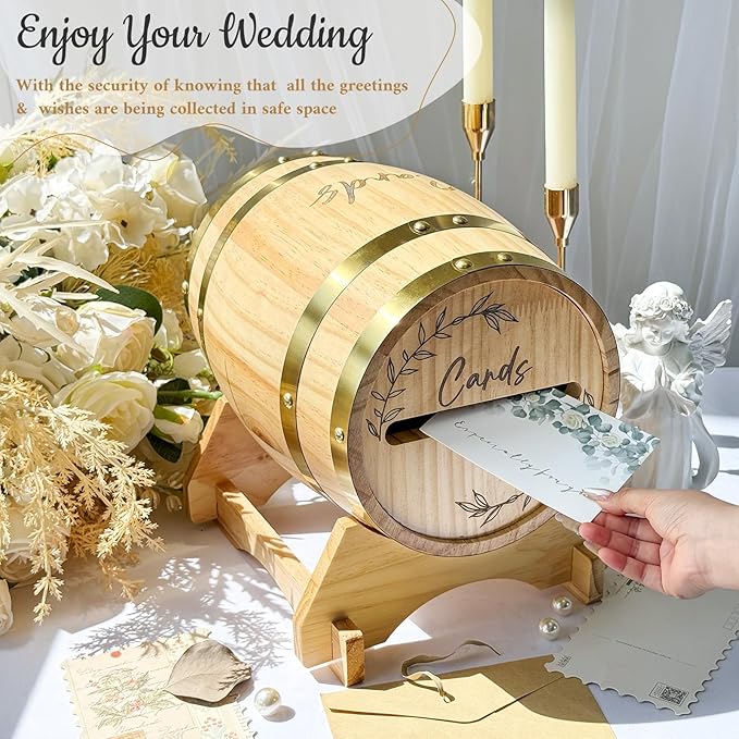 OurWarm Wooden Wedding Card Box - Image 5