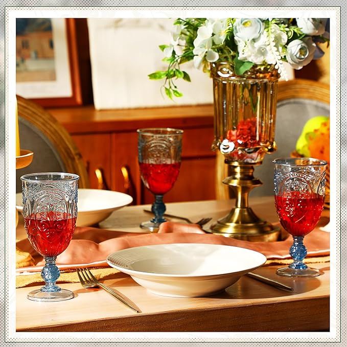 60 Pack Plastic Goblets 10oz Upgrade Vintage Water Goblet Plastic Wine Glasses - Image 6