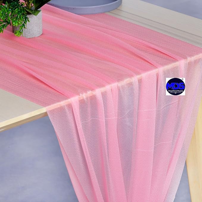 MDS 5 Pack 10ft Chiffon Table Runner 29 x 120 Inches Sheer Wedding Runner - Image 4