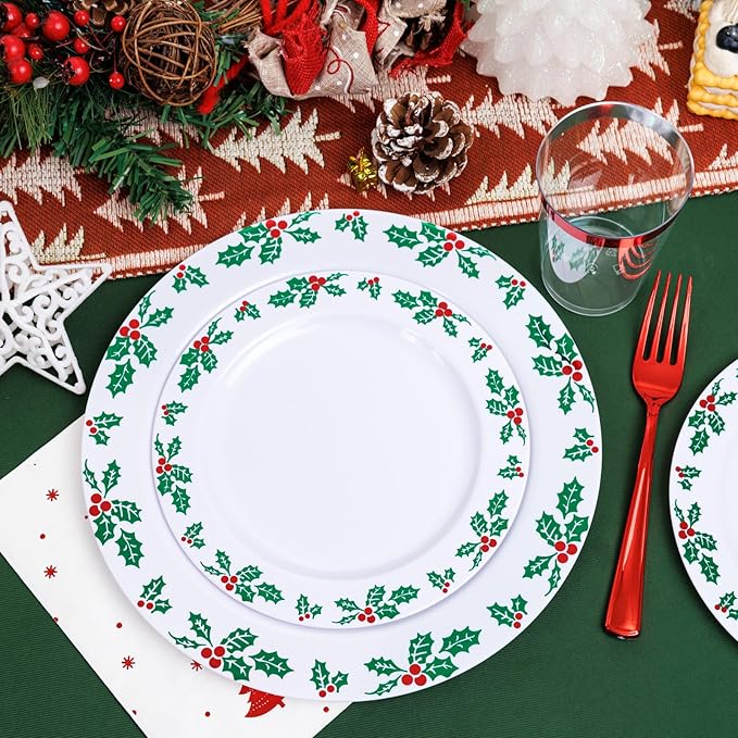 WDF 350pcs Christmas Plates and Napkins Set - Image 7
