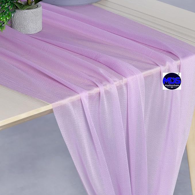 MDS 15 Pack 10ft Chiffon Table Runner 29 x 120 Inches Sheer Wedding Runner - Image 4
