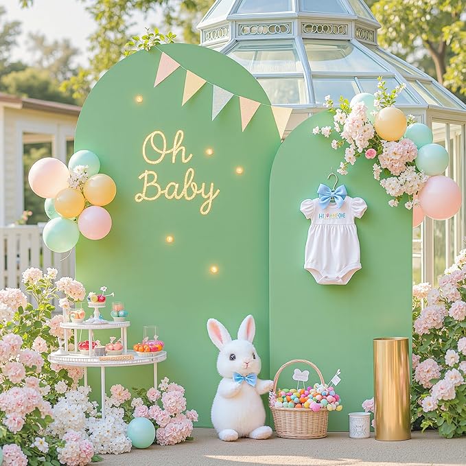Brown Green Arch Backdrop Cover - Image 5