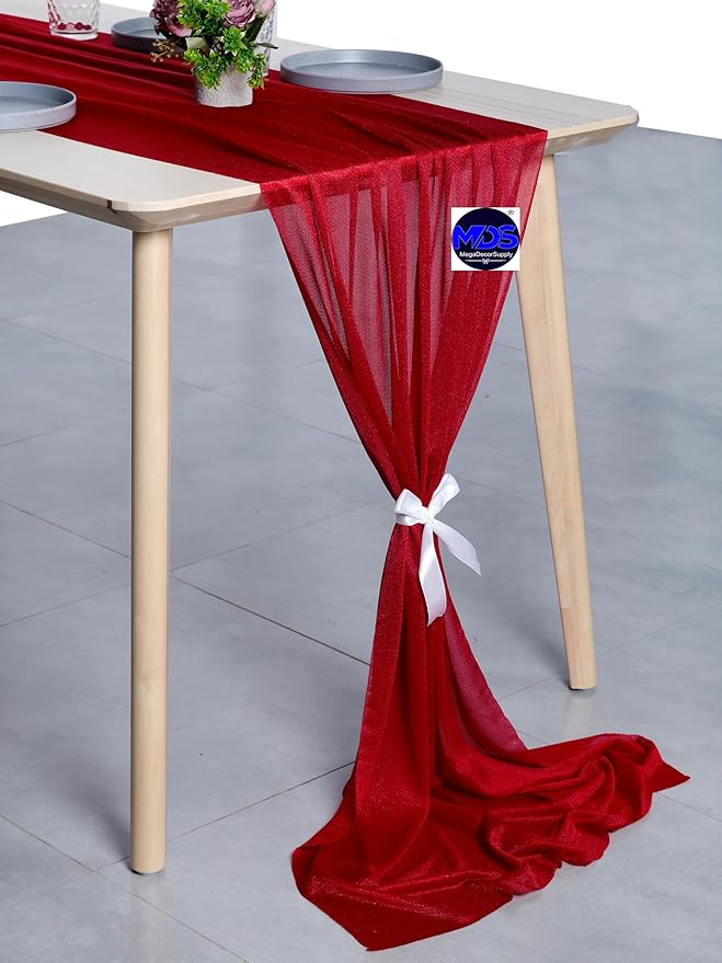 MDS 2 Pack 10ft Chiffon Table Runner 29 x 120 Inches Sheer Wedding Runner - Image 5