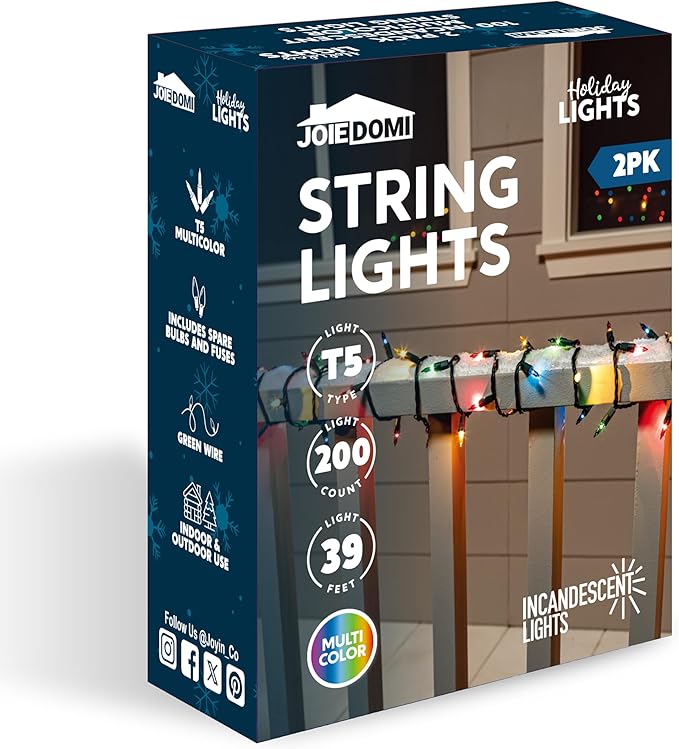 Joiedomi Multicolor Christmas String Lights, 200 42.6FT Christmas Fairy Tree - Image 9