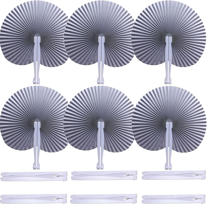 12 Packs Decorative Paper Folding Hand Fans Handheld by Bestage