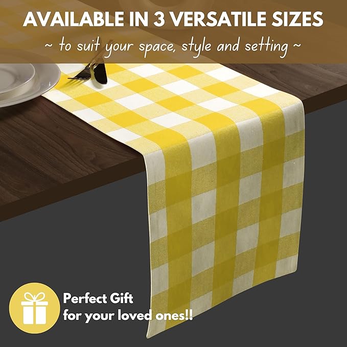 Native Fab Table Runner Buffalo Check Plaid 100% Cotton - Image 4