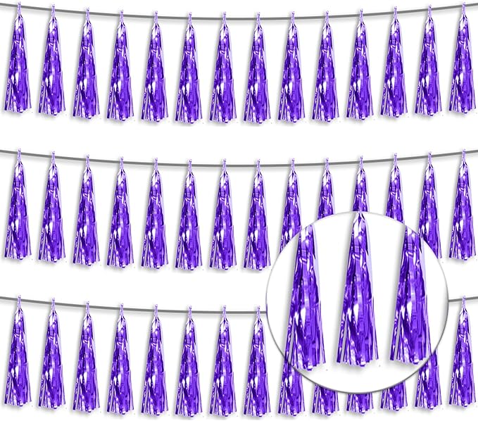 3P Metallic Fringe Tassel Banner Garland Foil Tinsel Streamer Wall Hanging by Xuuf