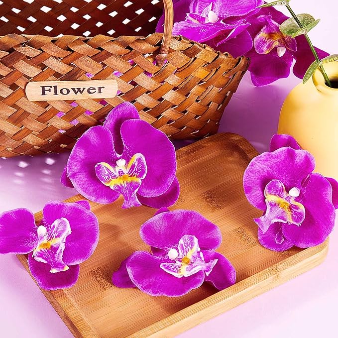 40 Pieces Orchid Petals Artificial Decorations Orchids Heads Flowers Faux Silk - Image 7