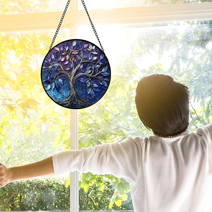 Stained Glass Window Hanging, and Mom 6.3 in - Image 3