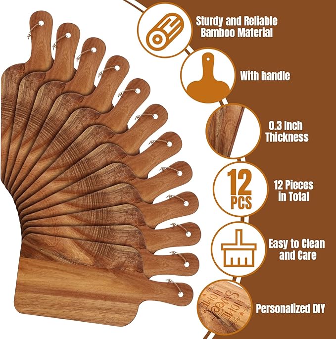 Patelai 12 Packs Wooden Cutting Board Set - Image 3