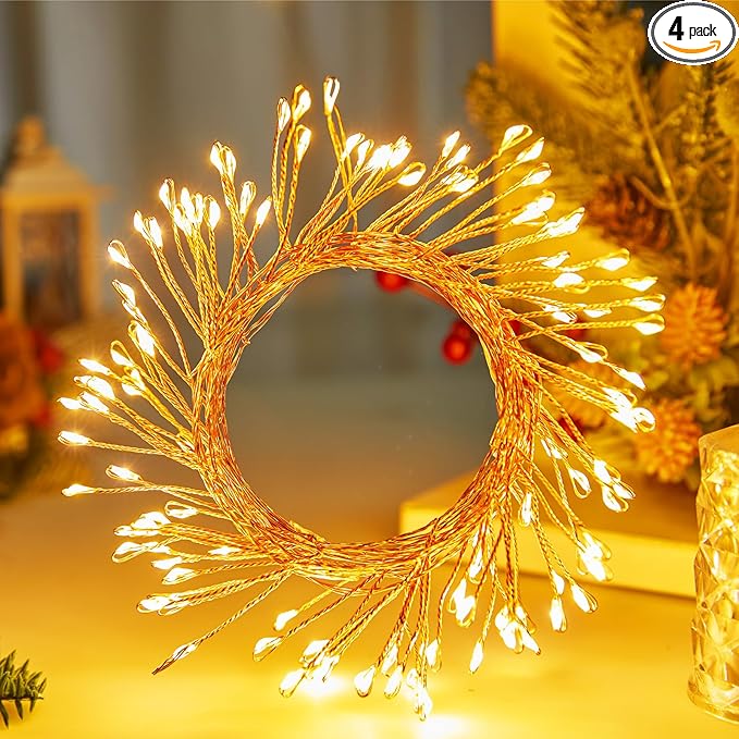 Outdoor Fairy Lights Battery Operated, 4 Pack Twinkle String Light by Minetom