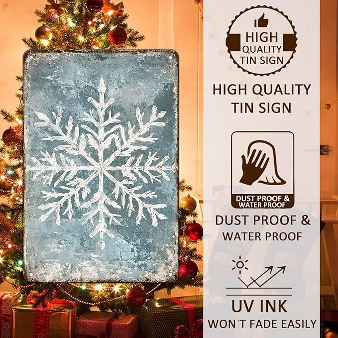 Vintage Christmas Tin Sign - Image 4