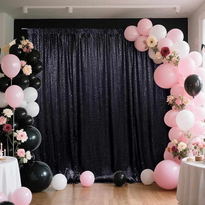 SquarePie Sequin BackdropLess See Through Thick Background Glitter Curtain - Image 8