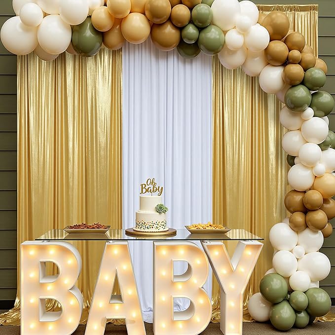 20x10ft Thick Gold Glitter Backdrop Curtain Panels - Image 9