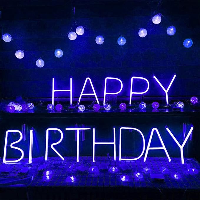 ENUOLI Light Up Letters Neon Signs, Birthday Party, Valentine’s Day Word-Blue - Image 7