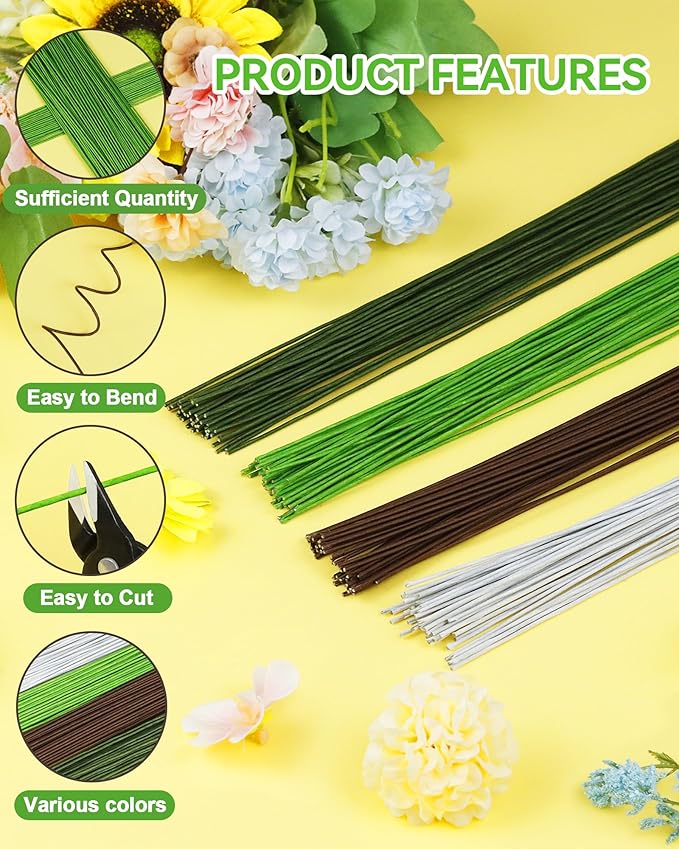 100 PCS FIVEIZERO 26 Gauge Beown Floral Wire Stems - Image 3