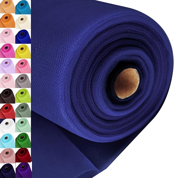 Navy Blue Tulle Fabric Roll Spool Bolt Large Tulle Wedding Party Decoration by AblemeDeco
