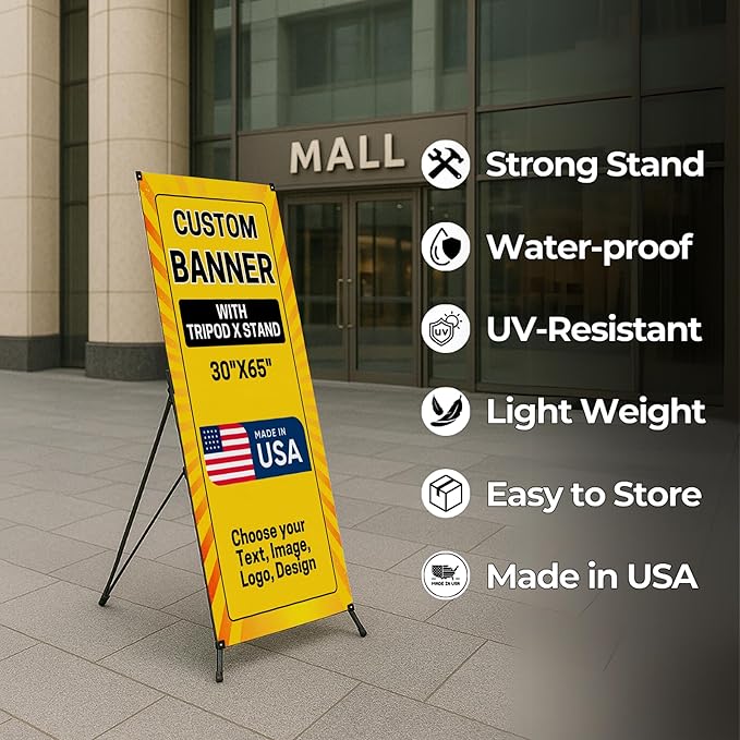 Custom Banner With X Stand By Dreamcontroller | Personalized X Banner Stand - Image 6