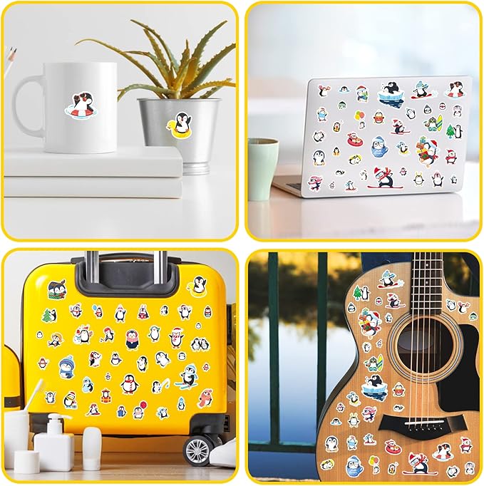 Cute Penguin Stickers 720 Counts Waterproof Cartoon Penguin Animal Decal - Image 3