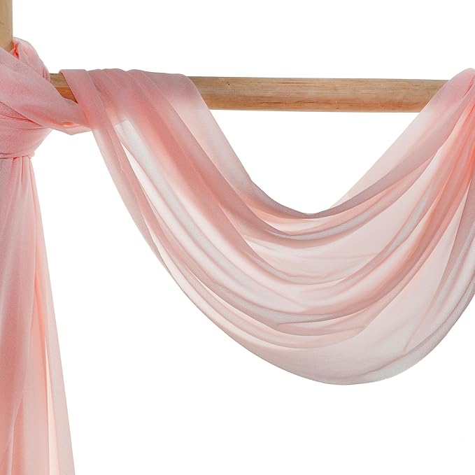 VDS Pack of 2 Panel Wedding Arch Draping Fabric Sheer Chiffon Fabric Drapery - Image 5