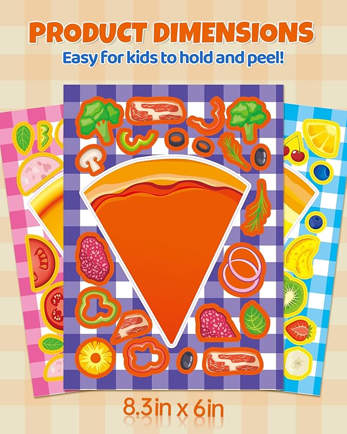 Aowplc 32 Sheets Make A Pizza Stickers - Image 3