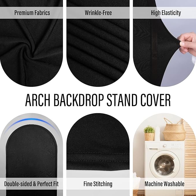 LEBENGURU Upgraded 5FT Wedding Arch Cover, Round Top Chiara Stand Covers - Image 3