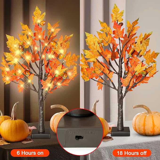 24 Inch Lighted Maple Tree - Image 3