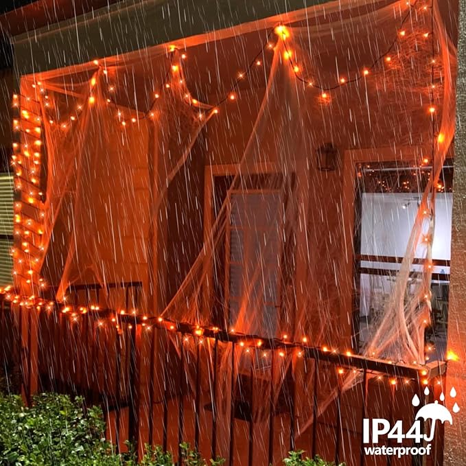 YEGUO 165ft 500 LED Halloween Lights Outdoor Waterproof, 8 Modes Orange String - Image 5