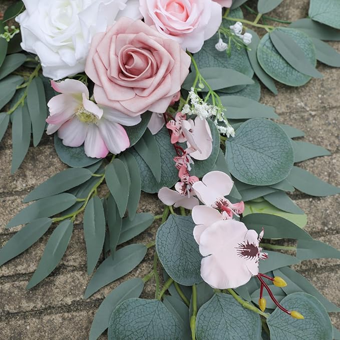 ponatia Artificial Wedding Arch Flowers, Dusty Rose Wedding Flowers - Image 7