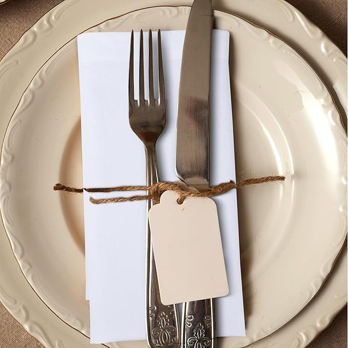 Urban Villa White Cloth Napkins Set of 12 100% Cotton Dinner Napkins Cloths - Image 6