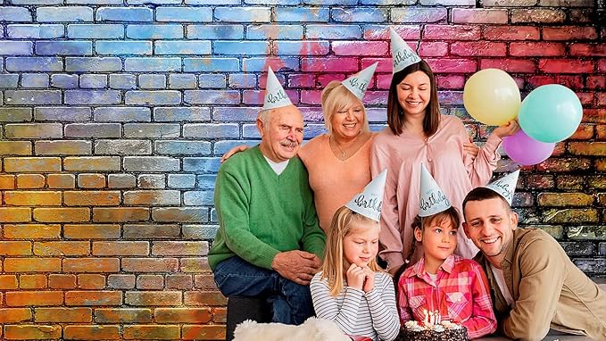 YYNXSY Colorful Brick Wall Photo Backdrop - Image 4