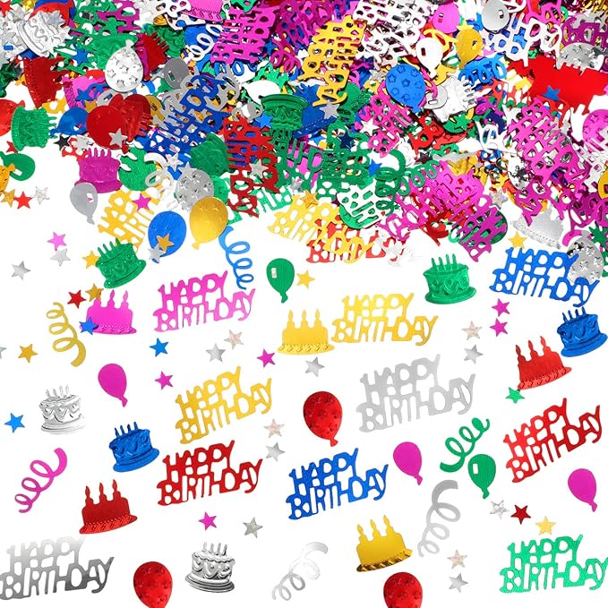 WILLBOND 3000 Pieces Happy Birthday Confetti Birthday Party Cake Confetti by Willbond+Technology+Limited
