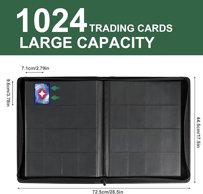 GEAoffice Premium 1000 Trading Card Binder, Large Side Loading 16 Pocket Card - Image 2
