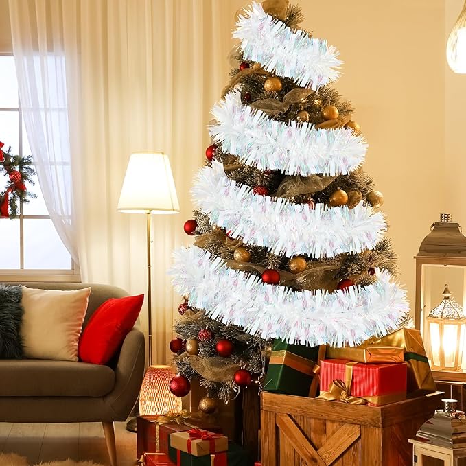 72 Feet Christmas Tinsel Garland Shiny Metallic Tinsel Twist Garland Streamers - Image 5