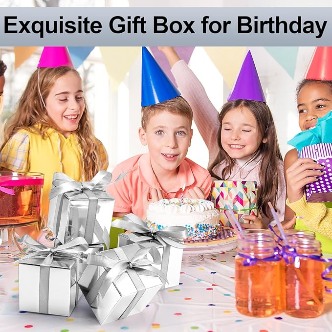 COCPOK 50 Pack Silver Gift Boxes, Small Candy Boxes - Image 7