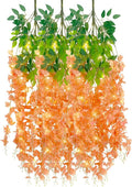12 Pack Orange Wisteria Hanging Flowers Garland by Luerbi