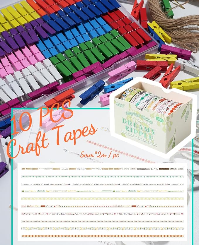 Mini Clothespins, Sopito 100 Pcs 1.4'' Strong Mini Clothespins - Image 8