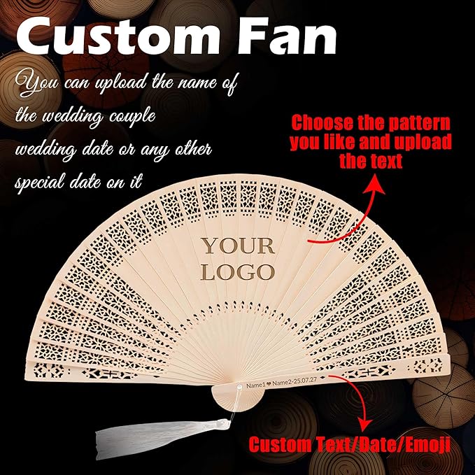 10 PCS Custom Fans Personalized Folding Fans - Image 2