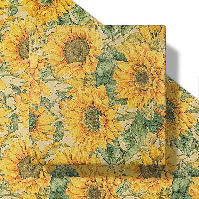 RUSPEPA Sunflower Wrapping Paper Roll - Image 2
