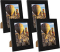 5x7 Picture Frame Set of 4, High Definition Glass Black Picture Frame, 5 x 7 by iRahmen