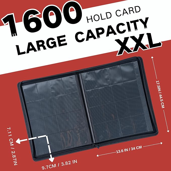 1600+ Pockets Trading Card Binder, 16-Pocket Card Ablum Compatible - Image 2