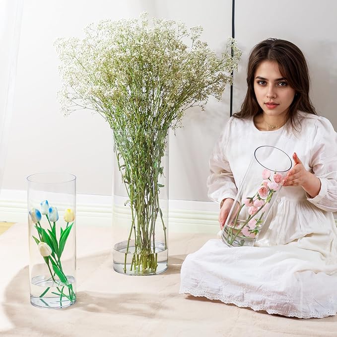 Extra Large Acrylic Cylinder Clear Vase - Image 5
