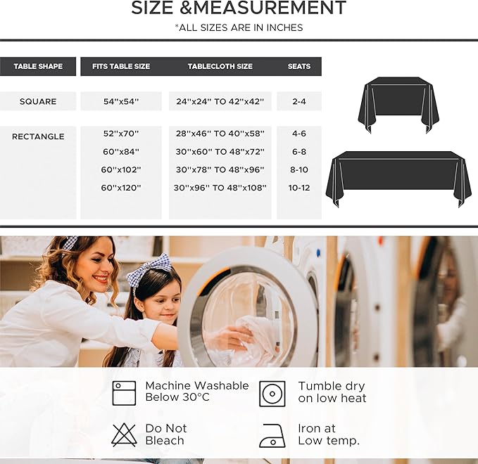 Fitable Faux Linen Tablecloths for Rectangle Tables: Water & Stain Resistant - Image 6