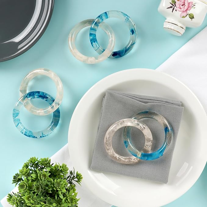 Set of 8 Epoxy Resin Napkin Ring - Image 6