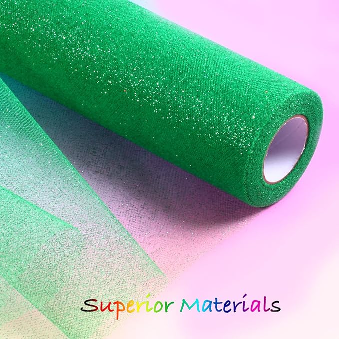 Sparkling Tulle Rolls, 15” by 30 Yards Glitter Tulle Spool Ribbon Fabric - Image 4