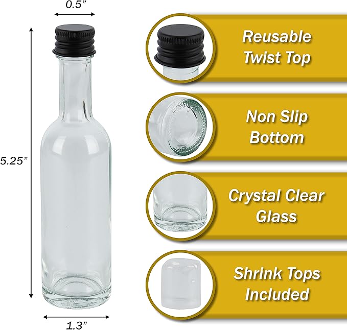 50 ml Mini Small Glass Bottles - Image 2