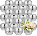 Jinei 24 Pcs Disco Vases Bulk Silver Mirror Disco Ball Flower Glass Ball by Jinei