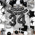 34th Birthday Decorations for Men Women, Fringe Curtains Kit by Birthdaypartyexpert