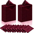 Manyshofu 60 Pieces Maroon Satin Napkins by Manyshofu