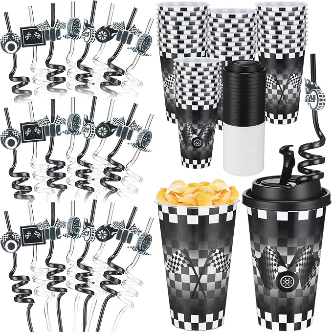 Yungyan 36 Sets Checkered Flag Party Favors Goodie Cups by Yungyan